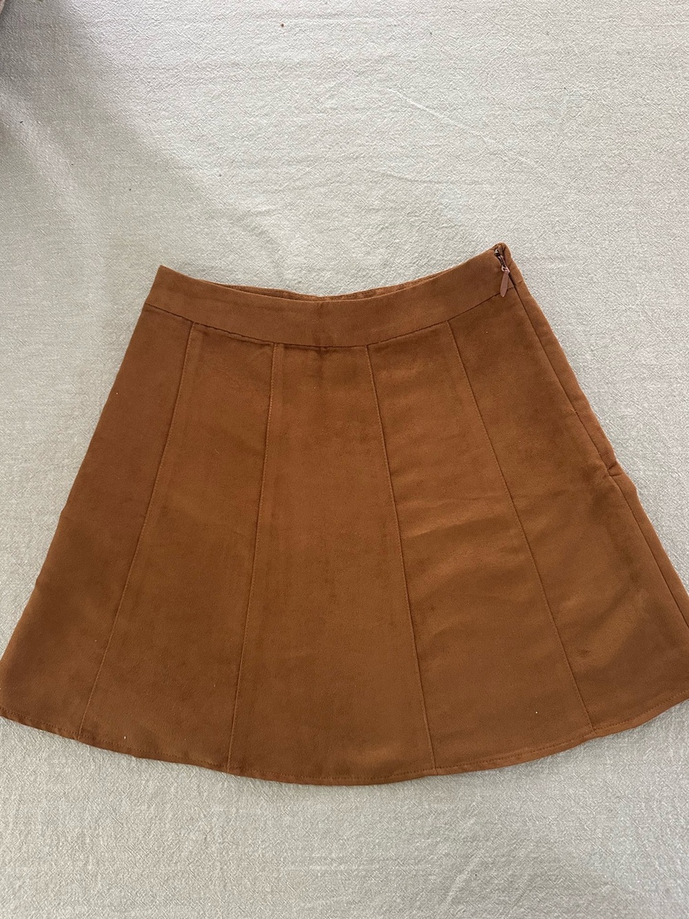 BCBGeneration Brown Suede-Look Skater Skirt